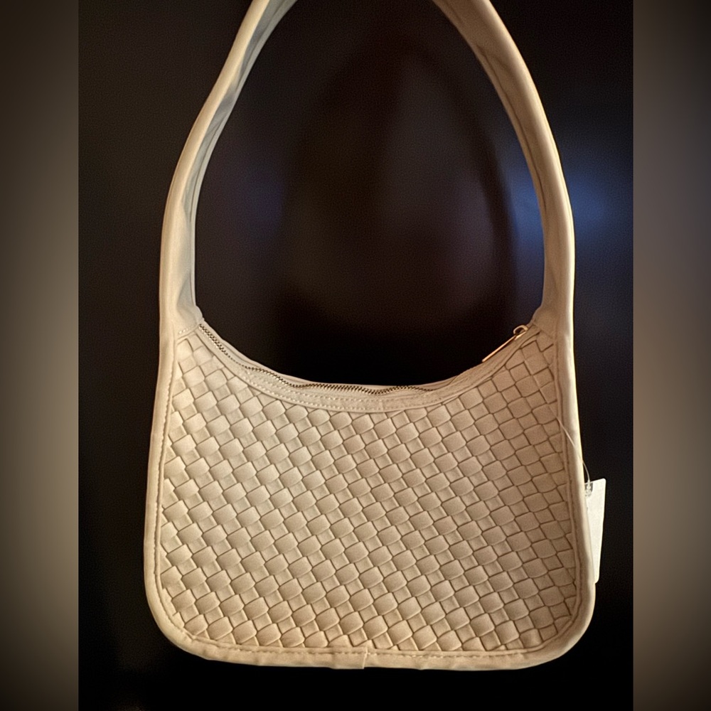Anthropologie Cream Woven Shoulder Bag